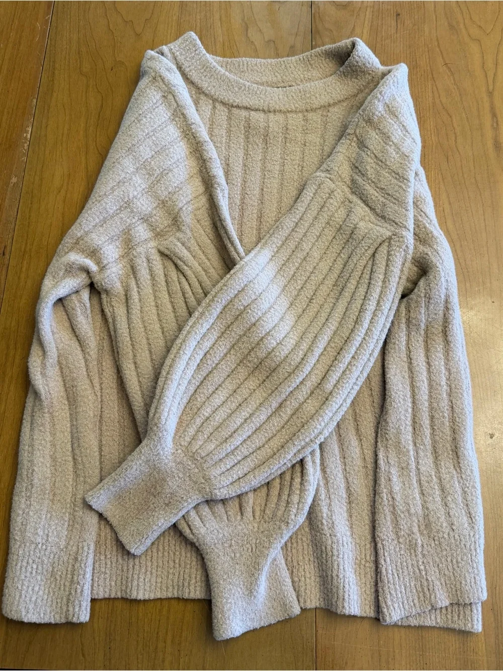 Cream Aerie Oversized Ribbed Sweater - XS